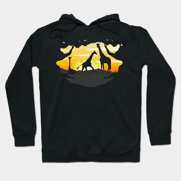 Africa Giraffe Hoodie by shirtsyoulike